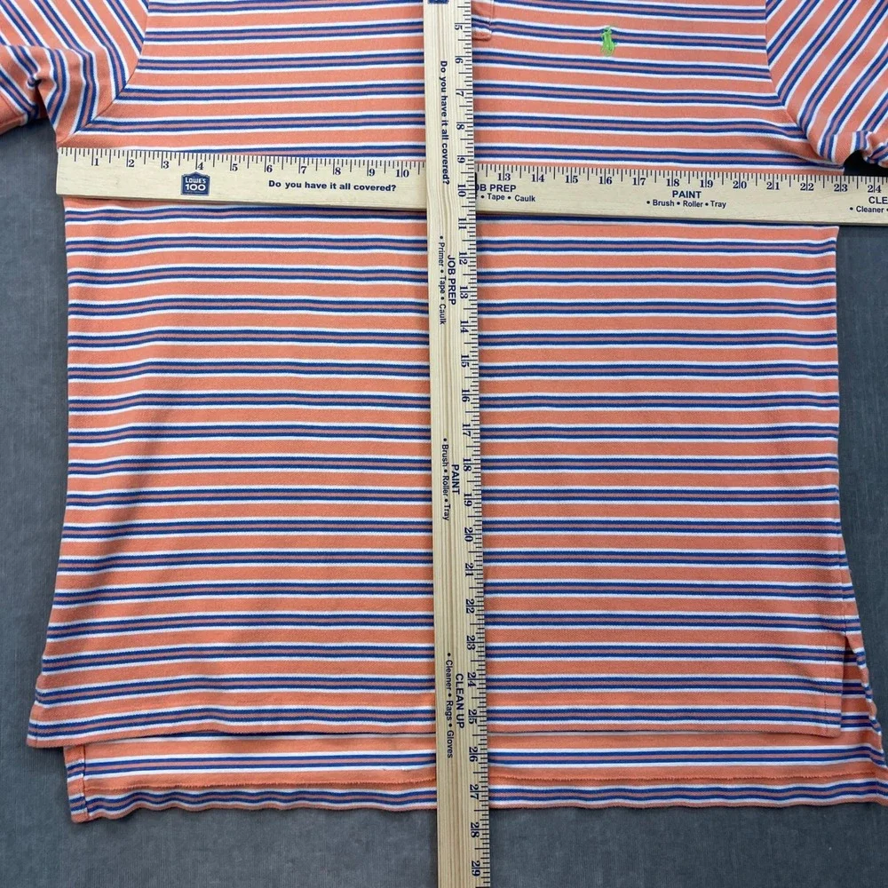 Polo by Ralph Lauren Orange, White & Navy Striped Polo Shirt